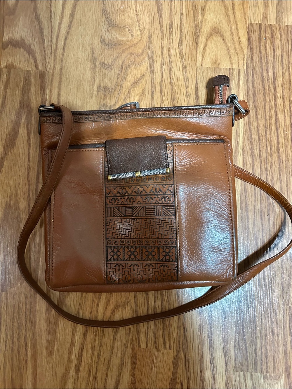 Vintage Brighton Genuine Leather Acoma Crossbody Bag with Organizer